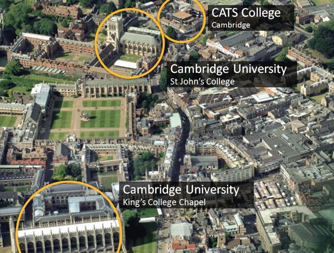 Расположение на карте CATS College, Cambridge